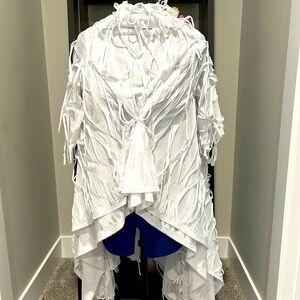 Handmade flowing white oversized shirt